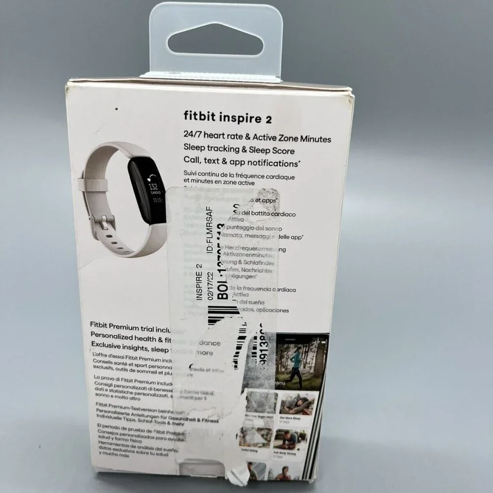 Fitbit Inspire 2 Health & Fitness Tracker 24/7 Heart Rate, Lunar White